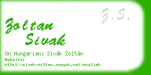 zoltan sivak business card
